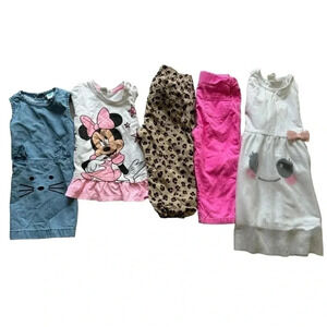 H& M Tops Corduroy Pants Dress Cheetah Pants Baby Girls SZ 12-18 months # 2052